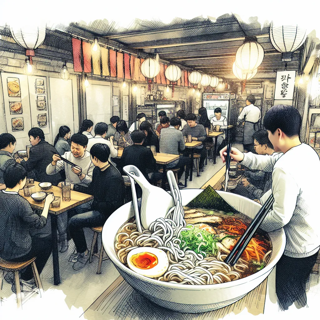 韓国の人気スポットで、冷たいラーメンを食べてリフレッシュ。