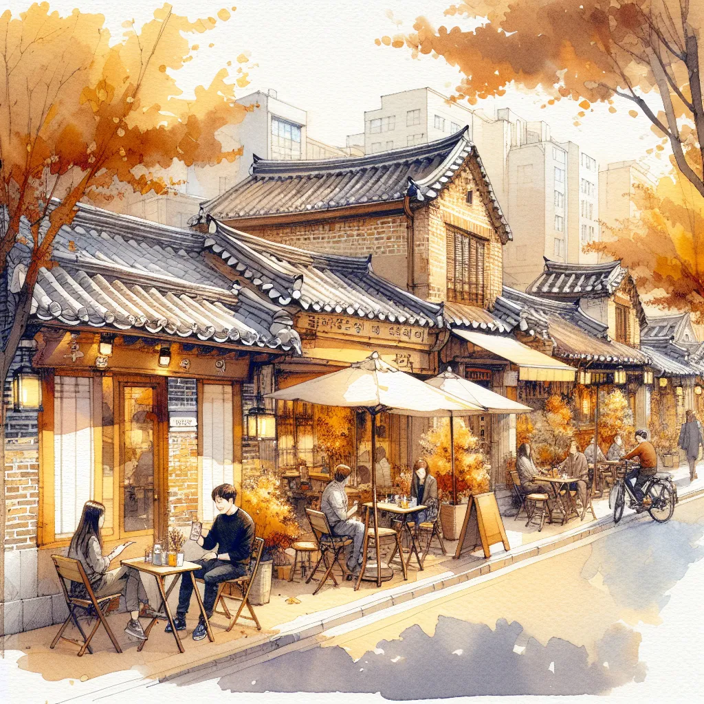 德寿宫地区令人愉快的秋季餐厅
