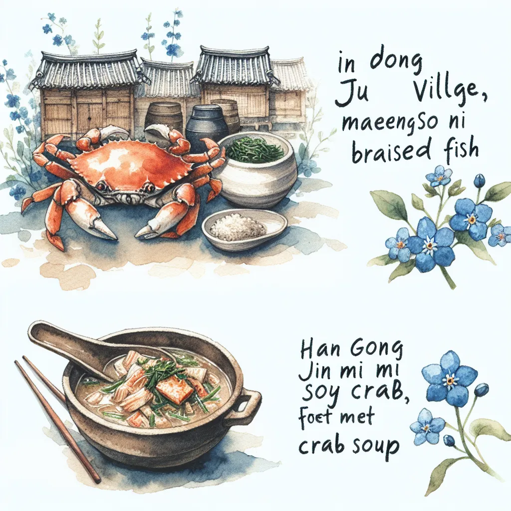 in-dong-ju-village-maeng-soo-ni-crabised-fish-han-gong-jin-mi-soy-crab-forget-me-not-crab-soup