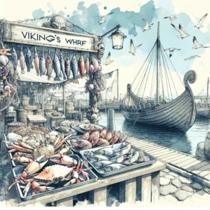 deléitese con el marisco fresco en vikings-wharf