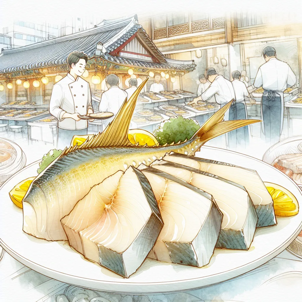 在韩国顶级餐厅品尝美味厚片鰤鱼