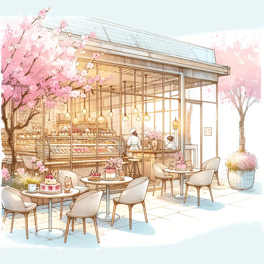 春爛漫、桜のデザート付き韓国風カフェ