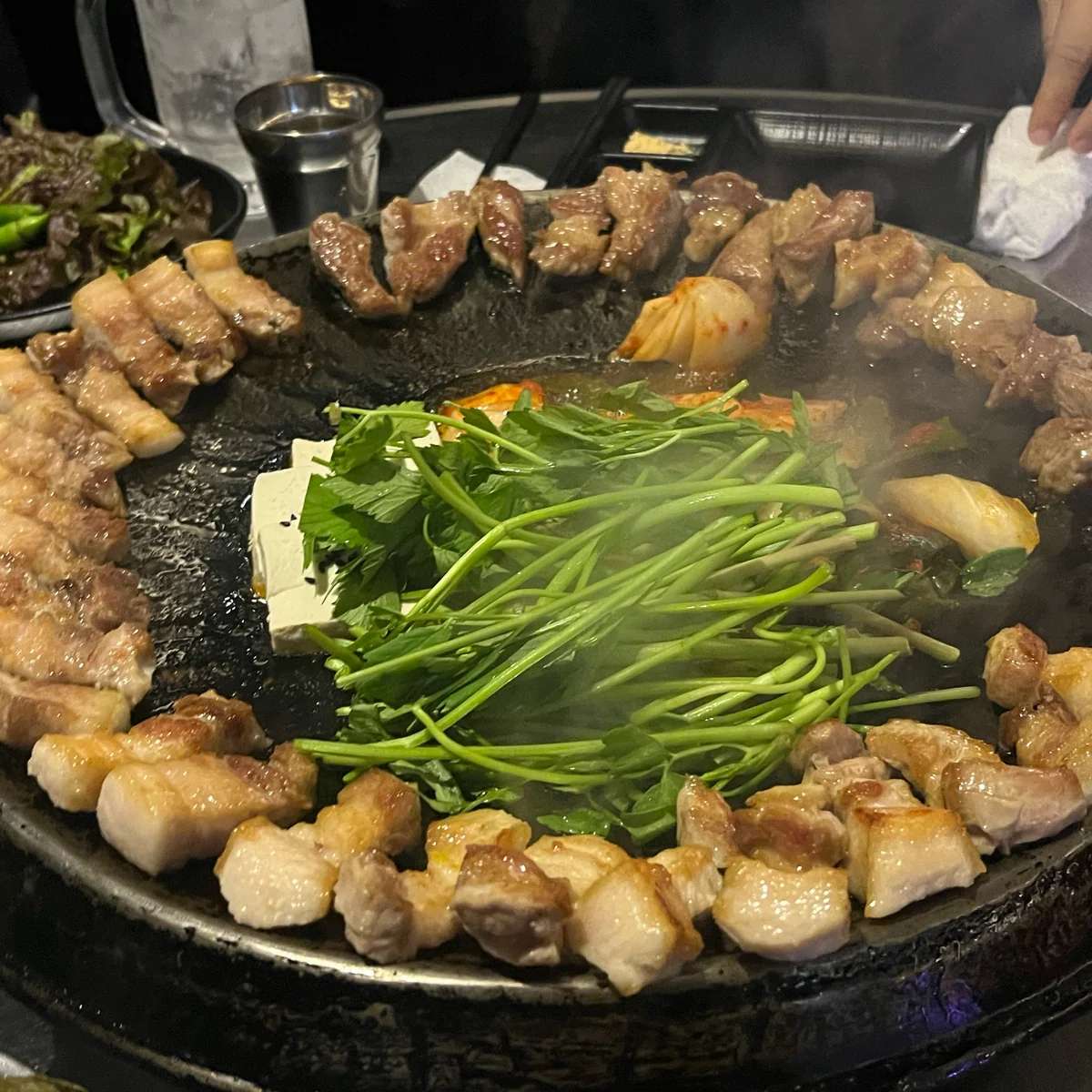 Tasty pork belly and neck barbeque at Sotdon (솥돈)